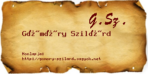 Gömöry Szilárd névjegykártya